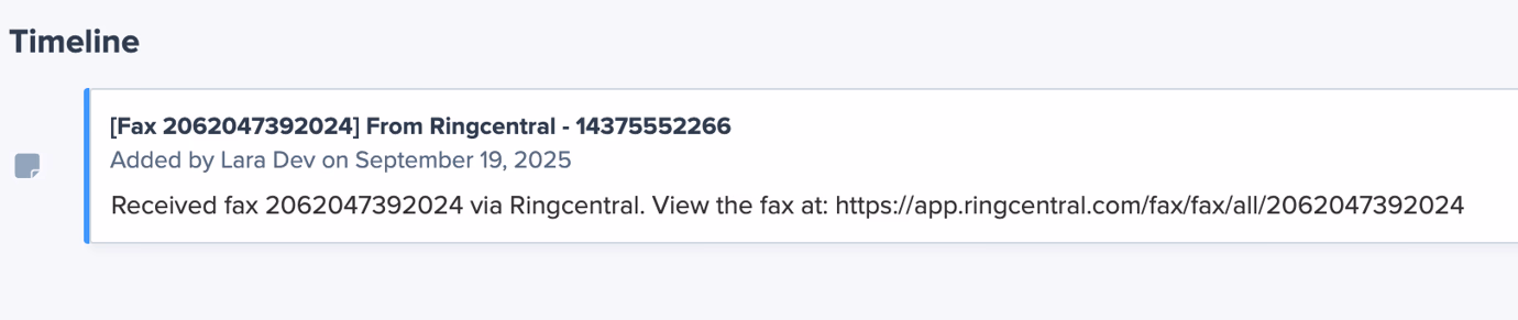 Call transcription in Clio Grow Note