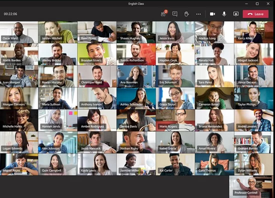 Microsoft Teams user interface