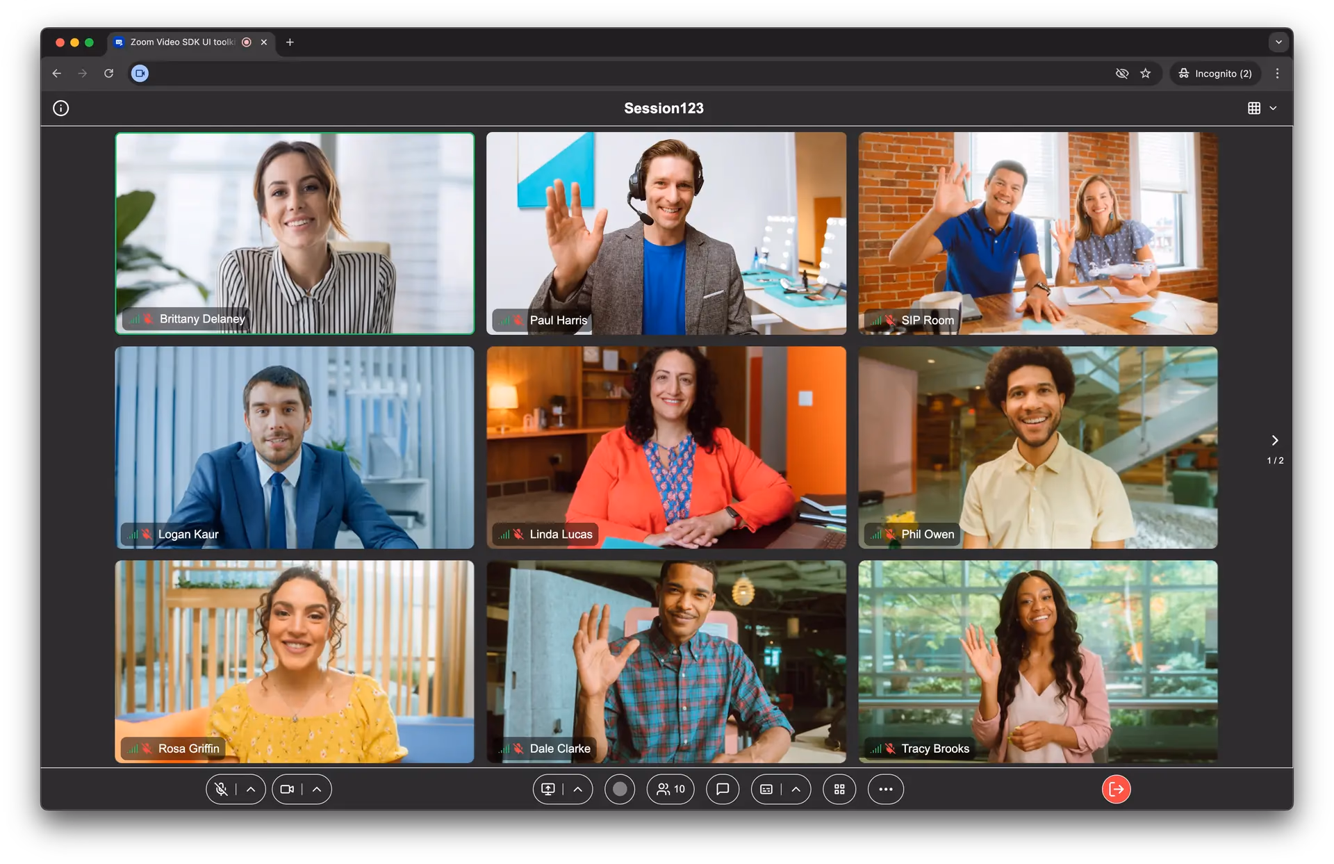 Zoom user interface